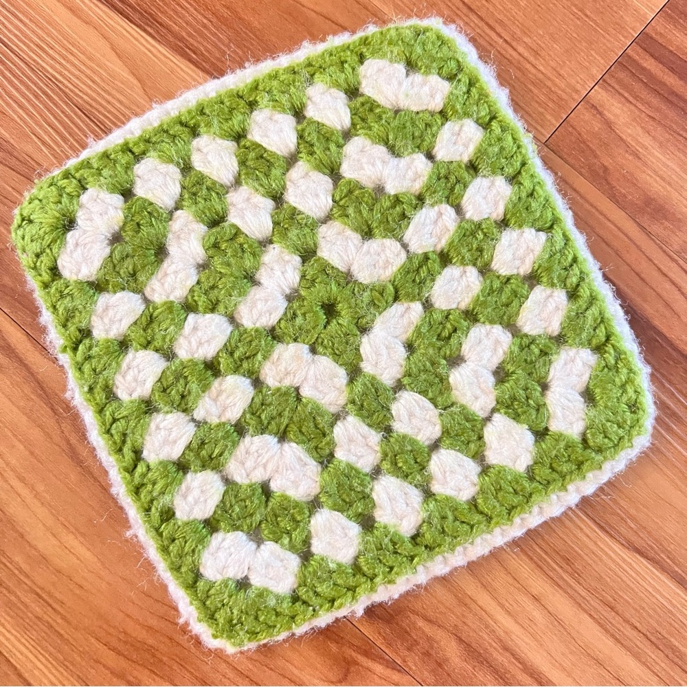 Vintage Crochet Trivet Pot Holder, cotragecore kitchen